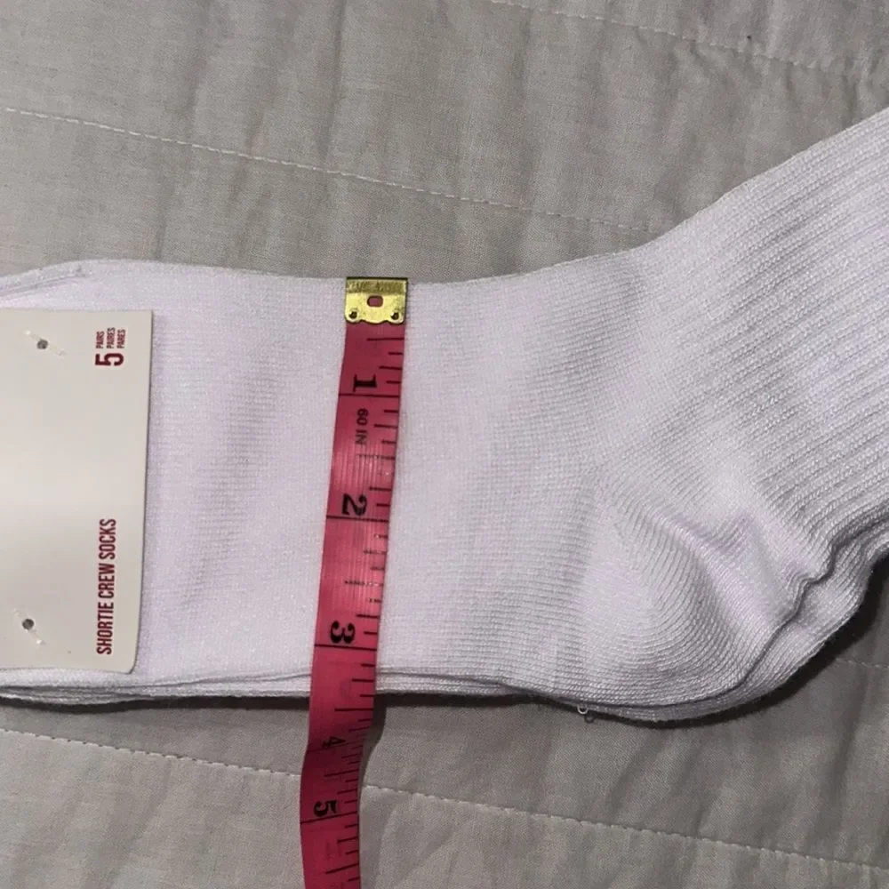 Lucky Brand Ladies 5 pk White Cream Tan Shortie Crew Socks